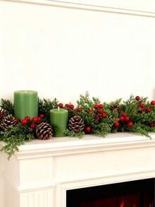 4/6/8 Peças Galhos de Pinheiro e Bagas de Azevinho Artificiais, Plantas Falsas, Adequadas para Decoração de Outono, Inverno, Natal, Presentes de Aniversário, Itens Essenciais para Feriados, Quarto, Sala, Decoração Doméstica, Decoração de Quarto de Natal, Presentes de Natal