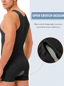 TAILONG Mens Full Body Shaper Slimming Shirt Tummy Control Shapewear Sleeveless Compression Bodysuit Para Hombres - Black - View 3
