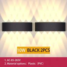 CANMEIJIA LED 壁灯，户外防水花园照明，高流明 3000/4000/6500K 壁灯，铝/塑料防水 IP65，85V-265V 适用于户外阳台/楼梯/街道/室内/花园/客厅/浴室/厨房/卧室/走廊 - 望遠鏡壁燈 - 查看 46