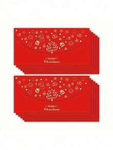 1-5pcs Gift Envelopes, Christmas Cash/Money Envelopes, Gold Foil Designed Party/Holiday/New Year/Family/Friend Money Envelopes, Red Packets, Suitable For Chinese New Year Decoration, Gifting Red Envelopes And Unique Collectibles, Red Holiday Envelopes For Cash, Gifts, Small Favors - Party And Home Decor - Compatible With Most Standard Mail Slots, Festive Envelope Design, Exquisite Holiday Graphics, High-Quality Printing - Multicolor - View 2
