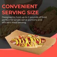 - Bandejas de papel kraft para alimentos, bandejas resistentes a fugas, unidades, ideales para todo, desde papas fritas y hamburguesas hasta ensaladas y postres, - Marrón - Ver 2