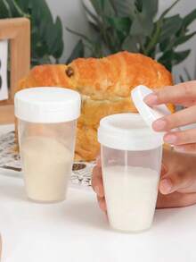 1 件塑料面粉筛、手持面粉粉糖分配器、小麦粉网筛、调味粉撒布器、调味粉瓶、手动粉筛、带盖可可粉撒布器、肉桂筛、糖粉摇晃器、适用于糖霜、可可粉、巧克力粉、面粉、抹茶粉、咖啡粉 - 白色 - 查看 4