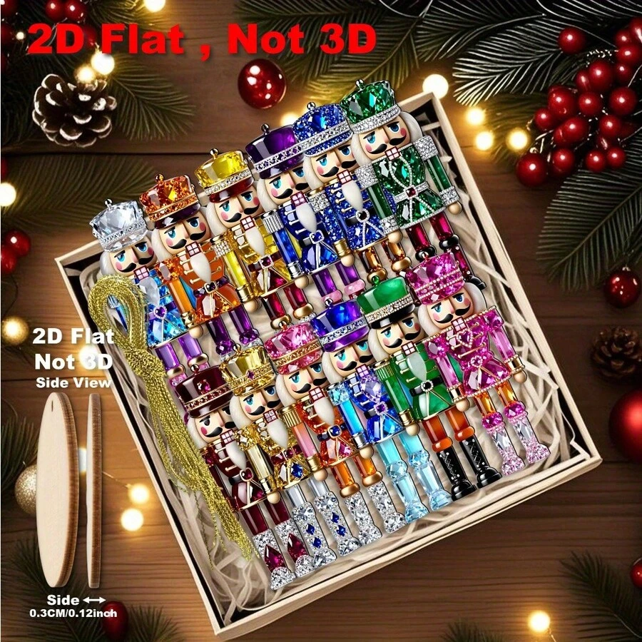 18pcs Shiny Flower Drum Ornaments - Shiny Christmas, New Year, Party Decorations - Multi-Color For Tree, Window, Home, Office, Classroom - Durable Artificial Wood - Ideal Holiday Gift, Holiday Home Decor