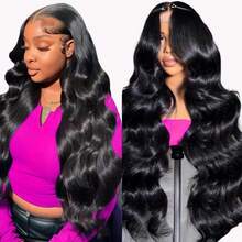 28 30 Inch 360 Lace Front Wigs Human Hair Invisi Strap 250 Density Body Wave Lace Front Glueless Wigs Human Hair Pre Plucked With Drawstring 360 HD Full Lace Frontal Wigs For Women - Natural Black - 查看 11