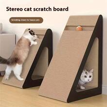 1pc Cat Scratching Board, Vertical Triangle Cat Scratch Pad, Corrugated Paper Material Cat Toy - Multicolor - View 2