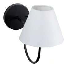 Indoor Classic Curved Wall Sconce With Dome For Living Room, Hallway, Bedroom, Bed, Headboard, Washroom Decoration - Black Cup White - View 5