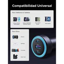 30W C Cargador Auto Carga Rpida, 3 Puertos 2 C Adaptador Auto Tipo C A, PD 3.0 Cargador para Coche Compatible con 17 16 15 Pro, Pixel 10 9 8, S25 S24 S23, - inicial - Ver 5