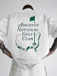 1pcs,100 Percent Cotton,Men's Augusta National Golf Club Logo T-Shirt - Iconic Back Print With Augusta Flag & Golf Course Map, White Short Sleeve Casual Tee For Tournament Fans, Augusta National Golf Club Emblem Apparel, Mens Tshirt, T Shirt Men, Mens Clothes, Mens T Shirts, Mens Shirts, Tshirt For Men, Graphic Tees Men,Graphic T Shirts - trắng - Xem 6