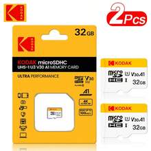 Kodak 2张柯达32GB Micro SD卡，64GB Class10高速存储卡，V30 U3 SDXC 128GB 256GB存储卡，适用于平板电脑、相机、智能手机 - 白色 - 查看 12