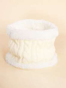 1 pieza Cuello de punto de cable de unicolor para niños, bufanda cálida de otoño/invierno para niños y niñas - color sólido - Ver 14