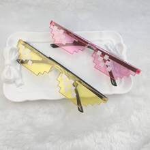 2pcs/Set Mosaic Single & Double Row Decorative Fashion Glasses