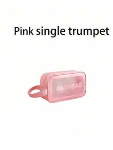 1 pièce Sac de toilette noir en PU à séparation sèche et humide, transparent et imperméable, à double couche, grande capacité, multifonction, sac de rangement pour le maquillage, sac de sport et de natation portable pour hommes et femmes