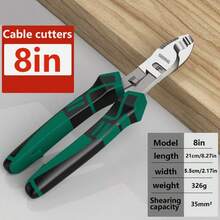 1把电缆剪钳，又称电线剪钳、电缆剪、剥线钳，6英寸、8英寸、10英寸可选，工业级，大开口，可压接，电缆剪钳、电线剪钳、剥线钳，锋利刀刃，高硬度，电工专用钳子工具