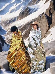 户外便携式应急保温毯，露营探险加厚防冻防低温急救毯