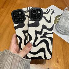 Designed For  14 Phone Case, Soft PU Leather TPU And Cute Art Wavy Painted For Women Girls, Slim Protective Shockproof Compatible With  Case (Beige,  14){"Color_name":"Beige","Size_name":"14"} - 多色29 - 查看 3