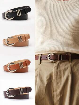 Enkelt och slitstarkt dambälte med utmärkt dekorativ effekt. Retro och trendigt spänne i legering som kan kombineras med kjolar och jeans. Mångsidigt bälte, nischpendlingsbälte, lämpligt för alla årstider, jul och Thanksgiving. Lyxigt märkesdesign. Högkvalitativt spänne. Lämpligt för dagligt bruk, resor, restauranger och fritid, affärer