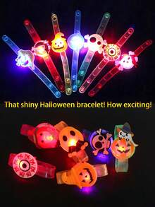 24pcs-LED All Saints' Day Light Up Bracelets, Light-Up Watch Strap Flashing Wristband Ornament Bracelet, Gift Bag Stuffing Birthday ,Graduation,Wedding,Party,Birthday,Party Decorations,Glow In The Dark,Party Bag Fillers Toys,Holiday Accessories,Party Favours,Outdoor Games,Glowing Party Supplies,Halloween Decorations(Random Style)