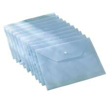 Pasta Porta-Documentos com Botão Colorido Macaron Tamanho A4, Porta-Provas Plástico À Prova d'Água com Zíper, Grande Capacidade