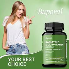 BUPORAI Suplemento Multivitamínico Bariátrico: Contiene 21 Vitaminas Y Minerales, Para Aumentar La Energía Después De La Pérdida De Peso Y Reforzar Los Niveles De Hierro - 120 Unidades - 120 cápsulas - Ver 8