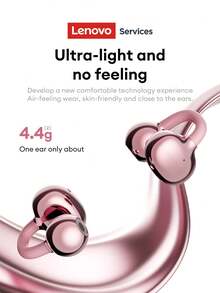 Lenovo LE302 New Bluetooth Earphones, Clip-On Open-Ear Surround Sound Stereo, High-Quality Audio, Low Latency, Music & Gaming, Directional Audio, ENC Noise Cancellation, Clear Calls, Wireless Earphones Compatible With Smartphones & Computers - Black - View 6