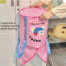 1pc Cartoon Creative Design Foldable Foot Bath Tub, With Lid (Insulation Function), Hand-Carry Design, Waterproof, Heat-Resistant & Odor-Free, Portable For Indoor/Outdoor Use (Expanded: 66cm*33cm; Storage: 32cm*10cm) (Wellness & Fun Style) - Vibrant Cartoon Patterns (Youthful & Eye-Catching), Durable Water-Resistant Fabric - Multicolor - View 4