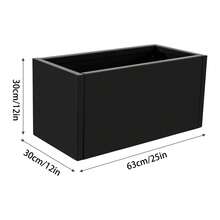 ZhdnBhnos DYNAMI Steel Metal Planter Box,12in Tall Outdoor Planter Black Rectangular Flower Box,Modern Long Planter Drative Planter For Gardens,Patios,Balconies, Rntrances, Front Porches,25 * 12 * 12in - màu đen - Xem 7