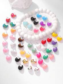 10-50pcs/Set Fashion Dopamine Colorful Water Drop Shaped Earring Sets, Lightweight Material, No Burden, Suitable For Women's Daily Wear