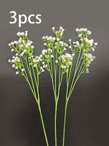 1/3/5 pièces Bouquet de fleurs artificielles vertes de Gypsophila, bouquet de mariage de fête d'anniversaire de jardin extérieur, décoration de maison de centre de table de vase, décoration du Nouvel An, rentrée scolaire