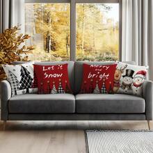 4pcs Christmas Decoration Set, Single-Sided Printed Throw Pillow Covers, 45*45cm