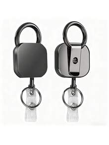 Heavy-Duty Retractable ID Badge Holder - Durable Metal Zinc Alloy Case, Strong Steel Wire Cord, Carabiner Clip, Keychain Ring, Reinforced ID Strap, And Secure Closure - Perfect For Work, School, Or Events - Multicolor - View 10