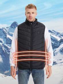Unisex Intelligent Heated Vest, 27 Heating Zones, 3 Temperature Settings, Lightweight Sleeveless Jacket, Suitable For Running, Training, Hiking, Cycling And Daily Winter Wear (Battery Pack Not Included)