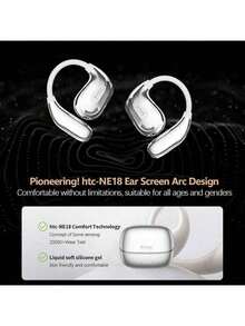 HTC NE18 HD Audio Bluetooth Headphones With Multi-Dimensional Spatial Sound Technology, Dual-Mode Connection, Open Listening, And All-Day Battery Life (Black) - Black - View 9