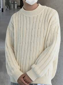 1pc Teen Boys Minimalist Vintage Soft Comfortable Versatile Pullover Knit Sweater, Spring/Autumn/Winter