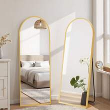 21" X 64" Arched Full Length Mirror Full Body Mirror Floor Mirror Standing Hanging Or Leaning Wall,Gold