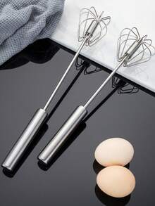 1/2/3pcs Semi-Automatic Egg Beater, Cream & Egg Mixer, Home Egg Mixer, Press & Rotate Whisk, Baking Tool, Suitable For Various Mixed Foods, Kitchen Appliances, Baking Supplies - Multicolor - View 6