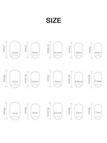 24pcs Short Oval Gradient Color French Manicure Fake Nails, Minimalist Contrast Color Patterns, Includes 1 Nail File And 1 Jelly Gel - Multicolor - View 4