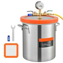 Cámara de vacío de 19 L Cámara de desgasificación al vacío de acero inoxidable (diámetro 28 cm, altura 30 cm) Bomba de vacío Cámara de vacío Ideal para estabilizar madera y desgasificar silicona, resina, poliuretano - Metallvakuumfass 5 galones getempertes Glass - Ver 8