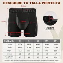 Boxer Hombre 7 Piezas Calzones de Hombre con Pouch de Soporte Total 3D Bambú Rayón Ropa Interior Hombre Transpirable Suave - 3 Negro/2 Gris Oscuro/2 Azul Marina - Ver 4