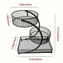 Senmeo 3-Tier Metal Cosmetic Organizer With Round Baskets, Anti-Rust Anti-Wobble Storage Rack For Vanity/Bathroom - White - View 5