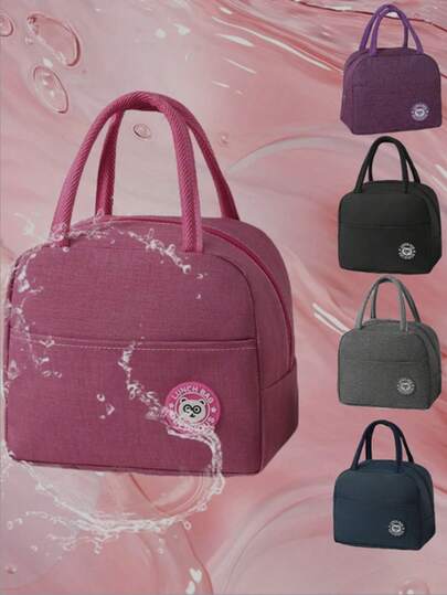 1pc Bear Print Lunch Bag, Aluminum Foil Insulated Portable Portable Lunch Bag, Waterproof Portable Design, Suitable For School And Office Use - Keep Food Fresh And Delicious, Bento Bags, Tote Bags, Kitchen Picnic Food Storage Bags