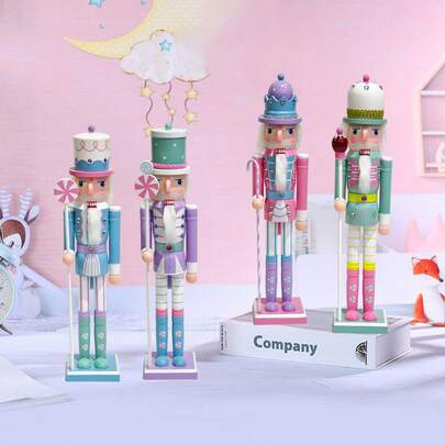 De 4 Cascanueces De 50 Cm - Figuras De Cascanueces De Madera De Color Macarrón, DecoracióN NavideñA De Cascanueces, Figuras De Cascanueces Soldado De Madera, Adornos NavideñOs De Cascanueces Para Estantes Y Mesas, Adornos Colgantes De Cascanueces De Madera Para áRbol De Navidad, Figuras De Cascanueces Rey Soldado Para DecoracióN De áRbol, Esculturas Decorativas De Cascanueces, Figuras Coleccionables De Dibujos Animados Para Festivales, Escritorios, Fiestas Y Decoración Del Hogar