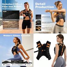 Weighted Vest For Women And Men 10lb/12lb/16lb Weight Vest Women Man Gth Training Weight Vests With Reflective Stripe Exercise Equipment For Running Training Workout Jogging Walking