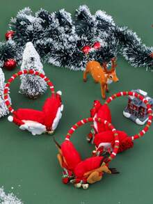 1pc Christmas Decoration Ear Muffs, Cartoon Santa Claus Warm Ear Cover For Children's Party, Christmas Decorations, Christmas Party Supplies, Christmas Accessories