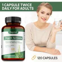 BUPORAI Gymnema Orgánica: Promueve La Salud Intestinal Y La Absorción De Nutrientes, Fortalece El Sistema Inmunológico Y Aumenta La Energía Natural - 120 Unidades - 120 cápsulas - Ver 7
