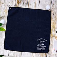 1 件趣味高尔夫毛巾超细纤维绣花球巾 - 我用这条毛巾清洁我的球，用于带夹子的高尔夫球袋配件，适合球迷礼物退休礼物圣诞节，完美的高尔夫生日礼物，适合丈夫、爸爸、妻子、妈妈，高尔夫礼物 - 彩色 - 查看 6