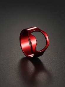1pc Fashionable Stainless Steel Bottle Opener Ring For Men - Red - View 7