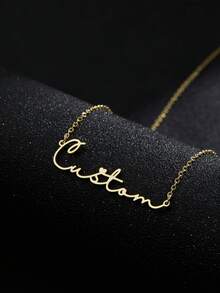 A Minimalist Handwritten Heart-Shaped English Letter Name Necklace With Unique Design, Classic Retro Style, Suitable For Daily Banquets, Parties, Weddings, Occasions Such As Mother's Day For Anniversaries, For Birthdays, For Daily Wear, For Weddings, For Graduation, For Prom, For Party, School Supplies, For Teenagers, Junior High School Students, Middle School Students, High School Senior High School Students, College Students, University Students, Freshman, Sophomore, Underclassmen,Delicate Romance, Utilitarian Chic, Look Glamour