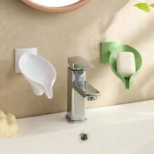 1 Stück drehbarer Blatt-Design Seifenhalter - Einstellbare Wasserableitung, Wandmontage, Saugnapf, Badezimmer Seifenorganizer, Leicht zu reinigen, platzsparend, rostbeständig, langanhaltend