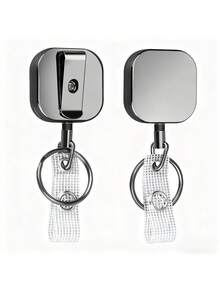 Heavy-Duty Retractable ID Badge Holder - Durable Metal Zinc Alloy Case, Strong Steel Wire Cord, Carabiner Clip, Keychain Ring, Reinforced ID Strap, And Secure Closure - Perfect For Work, School, Or Events - Multicolor - View 11