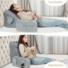 Reading Pillow For Sitting In Bed Adult Back Pillow For Bed Sitting Up Reading Bed Rest Pillows For Watching Gray/Gray - XámXám - Xem 2